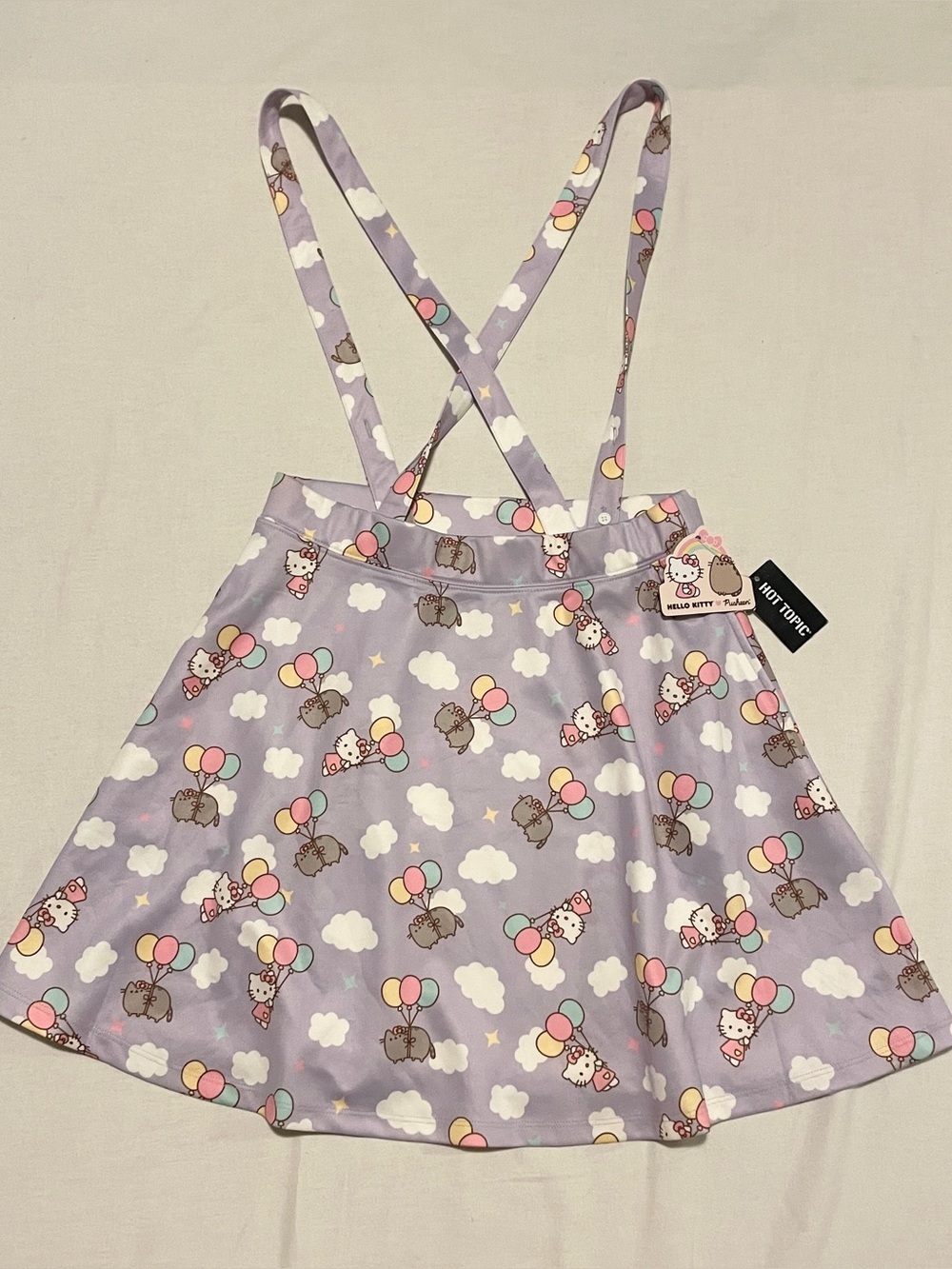 Hot Topic Hello Kitty x Pusheen Lavender Suspender Skirt Medium Pockets